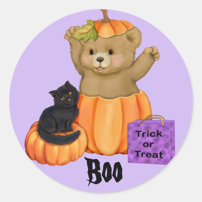 Adesivo Redondo Boo Bear Stickers (Frente)