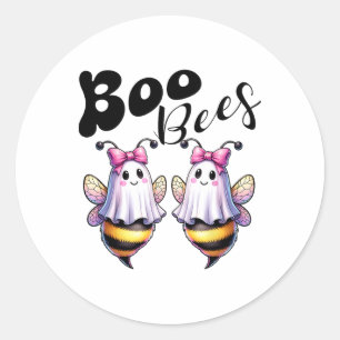 Adesivo Redondo Boo Bees Fantasma Abelhas Halloween Furiosas Mulhe