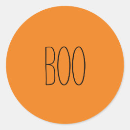Adesivo Redondo Boo Black & orange spooky manuscrito Halloween