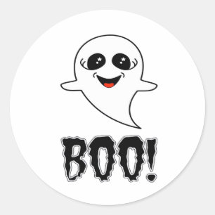 Adesivo Redondo Boo! Bonito Halloween Por Lucas Retro Classic