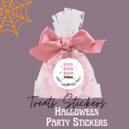 Adesivo Redondo BOO BOO BOO Vibes Halloween Personalizado