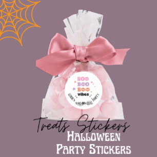Adesivo Redondo BOO BOO BOO Vibes Halloween Personalizado