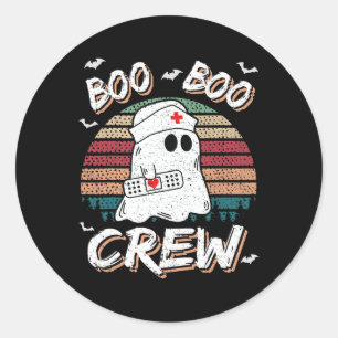 Adesivo Redondo Boo Boo Crew Engraçado Ghost Ems Emt Enfermeiro pa