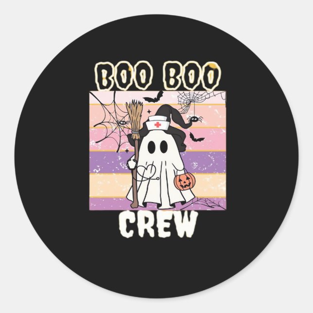 Adesivo Redondo Boo Boo Crew Halloween Enfermeira Fantasma Essenci (Frente)