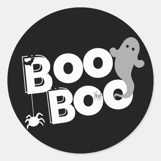 Adesivo Redondo Boo Boo Halloween (Frente)