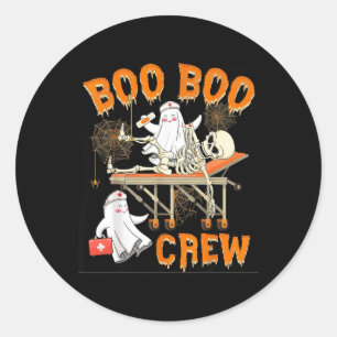 Adesivo Redondo Boo Boo Skeleton Crew Enfermeira Engraçada Fantasm