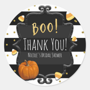 Adesivo Redondo Boo! Candy Corn Halloween Party Stickers