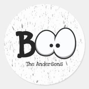 Adesivo Redondo Boo Crazy Eyes Halloween
