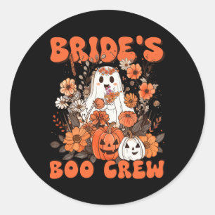 Adesivo Redondo Boo Crew Floral Ghost Chelorette Casamento H