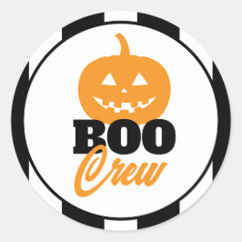 Adesivo Redondo Boo Crew Jack O Lantern Halloween Design