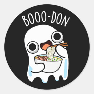 Adesivo Redondo Boo-don Funny Ghost Udon Pun Dark BG