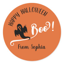 Boo Fantasminha Feliz Halloween Laranja