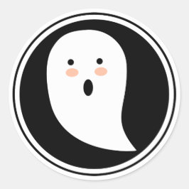 Adesivo Redondo Boo! Ghost Sticker Halloween