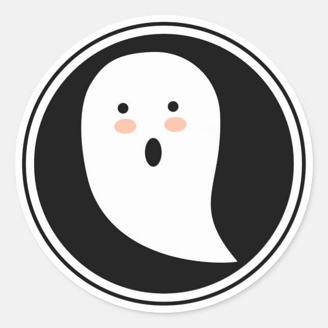 Adesivo Redondo Boo! Ghost Sticker Halloween (Frente)
