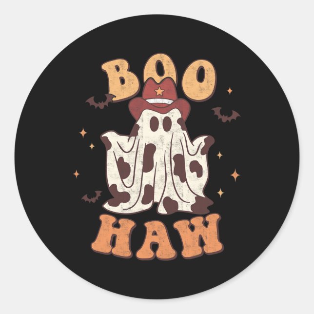 Adesivo Redondo Boo Halloween Trick Ou Treat Spooky Season Gho (Frente)