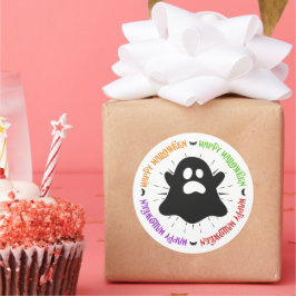 Adesivo Redondo Boo!! Happy Halloween!!