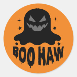 Adesivo Redondo Boo Haw Ghost Halloween Sticker