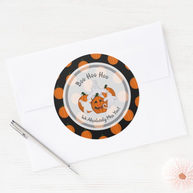 Adesivo Redondo Boo Hoo Ghost Stickers (Envelope)