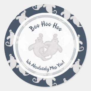 Adesivo Redondo Boo Hoo Ghost Stickers
