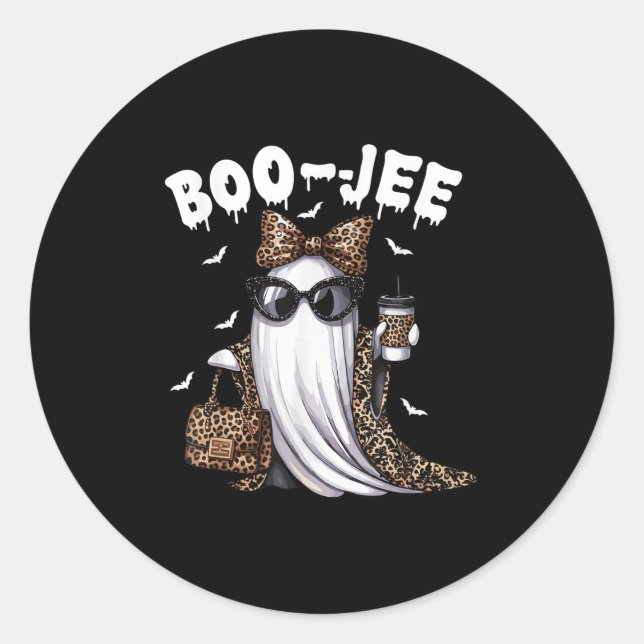 Adesivo Redondo Boo Jee Ghost Shirt Soky Vibes Halloween Boujee Wo (Frente)