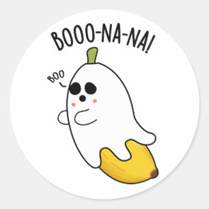Adesivo Redondo Boo-nana Funny Ghost Banana Pun