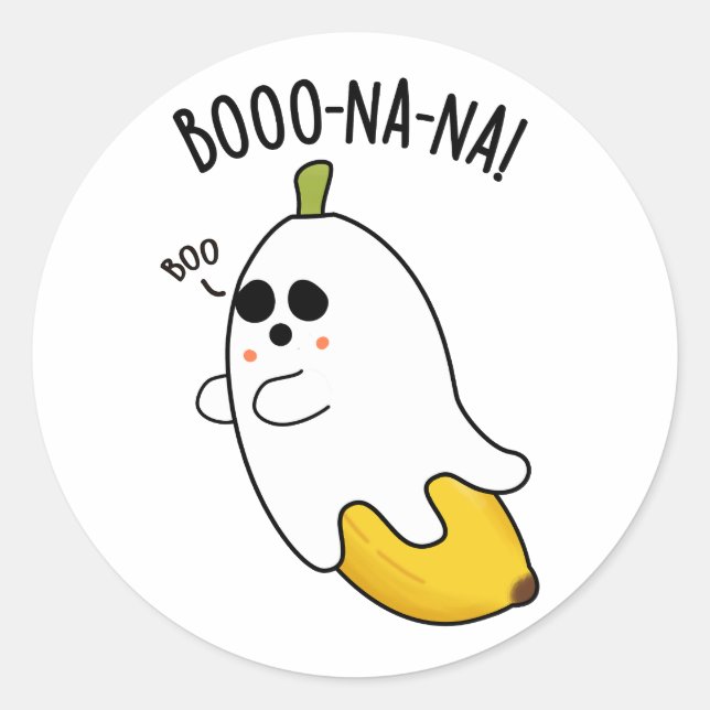 Adesivo Redondo Boo-nana Funny Ghost Banana Pun (Frente)
