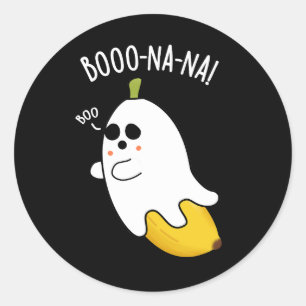 Adesivo Redondo Boo-nana Funny Ghost Banana Pun Dark BG
