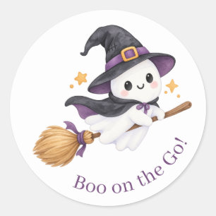 Adesivo Redondo Boo on the Go Crianças Fantasmas Bruxas de Hallo