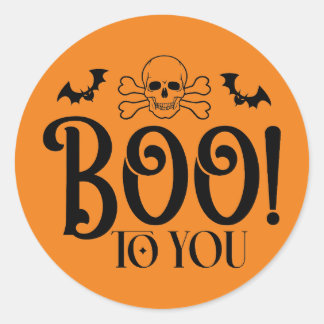 Adesivo Redondo Boo para você, paletó de Halloween
