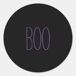 Adesivo Redondo Boo preto roxo assustador manuscrito