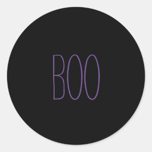 Adesivo Redondo Boo preto roxo assustador manuscrito