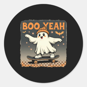 Adesivo Redondo Boo Sim Halloween Divertido Espiritual Fantasmagór