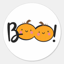 Adesivo Redondo Boo sorrindo Pumpkin Halloween Stickers