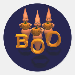 Adesivo Redondo Boo! Três Fantasias