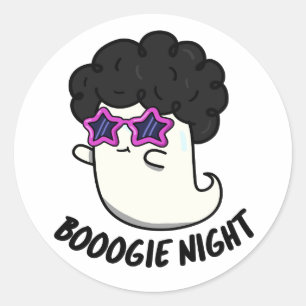 Adesivo Redondo Boogie Night Cute Halloween Disco Ghost Pun