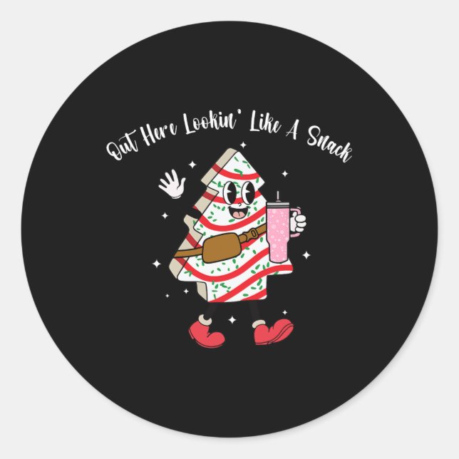 Adesivo Redondo Boojee Aqui Parece Um Natal Divertido (Frente)