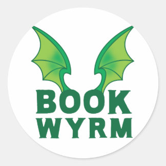 ADESIVO REDONDO BOOK WYRM