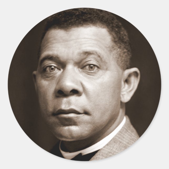 Adesivo Redondo Booker Washington: Educador Afro-Americano (Frente)
