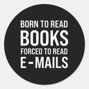 Adesivo Redondo Bookit Nascer To Read Books Forçado A Ler E-Mails