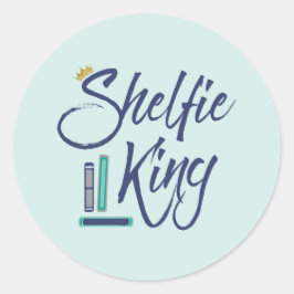 Adesivo Redondo Booklover Shelfie King