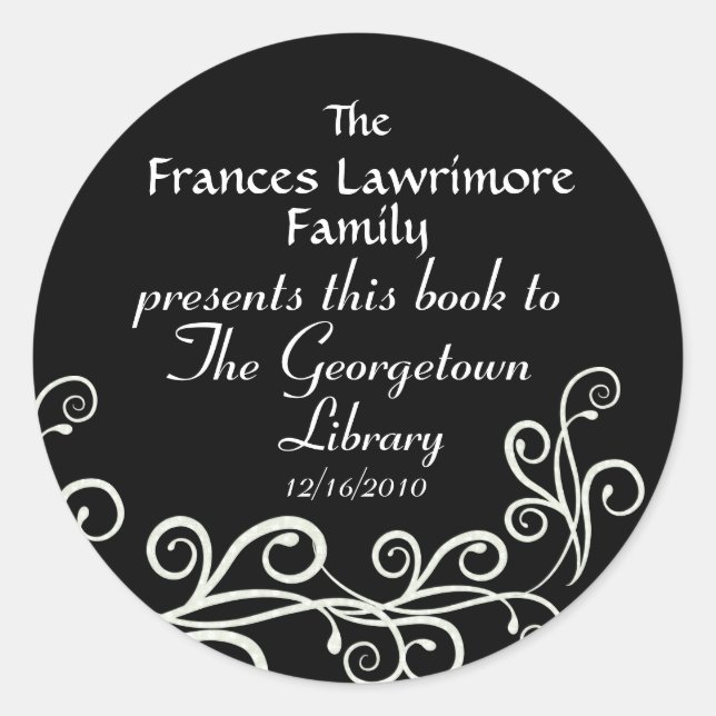 Adesivo Redondo BookPlate Sticker por SRF (Frente)