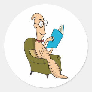 Adesivo Redondo Bookworm