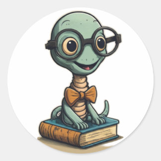 Adesivo Redondo Bookworm Scholar Sticker - Design redondo