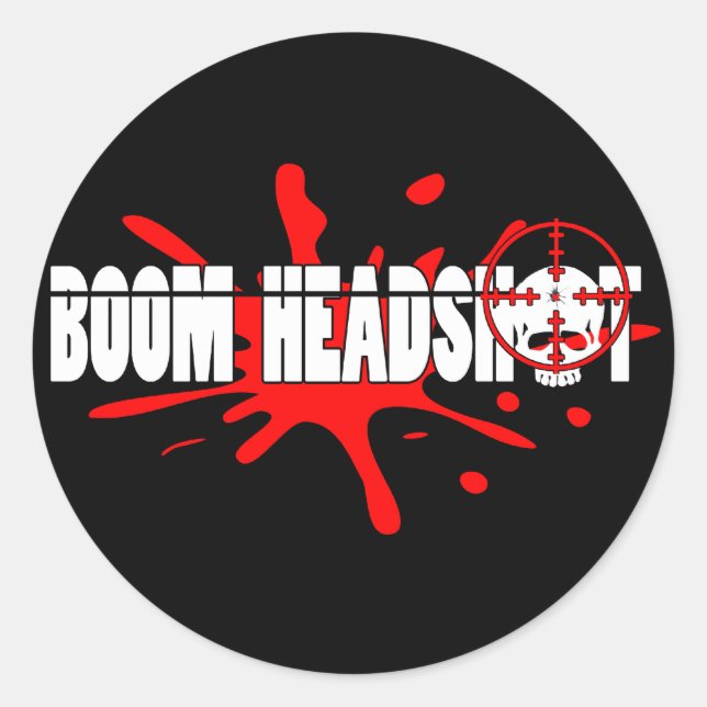 Adesivo Redondo Boom Headshot (Frente)