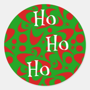 Adesivo Redondo Boomerangues de Natal Retro