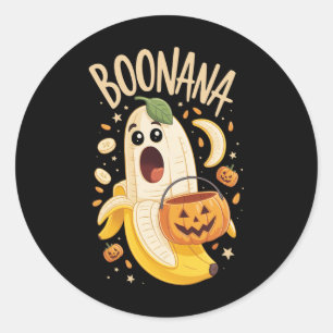 Adesivo Redondo Boonana Cute Ghost Nana Halloween Homens