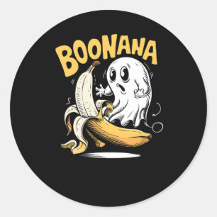 Adesivo Redondo Boonana Surpreende-me Boo Halloween Engraçado