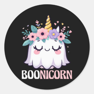 Adesivo Redondo Boonicorn Unicorn Ghost