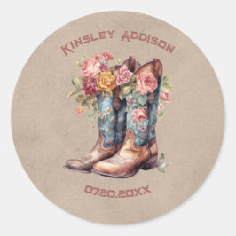 Adesivo Redondo Boot Brunch e Chá de panela de Bolha