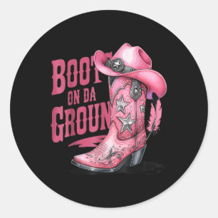 Adesivo Redondo Boot No Ground Dancing Western Cowgirl Counter